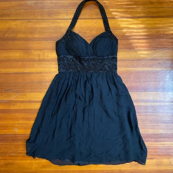 OC by Oleg Cassini Dresses | Black Beaded Short Prom Dress | Color: Black | Size: 4 | Pm-72898605'S Closet